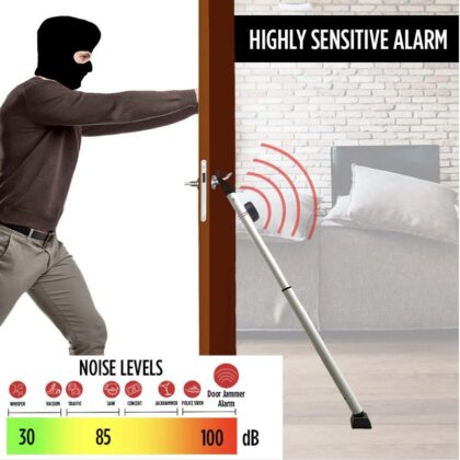 DOOR KEEPER WITH ALARM - HEAVY DUTY DUAL FUNCTION SECURITY BAR
